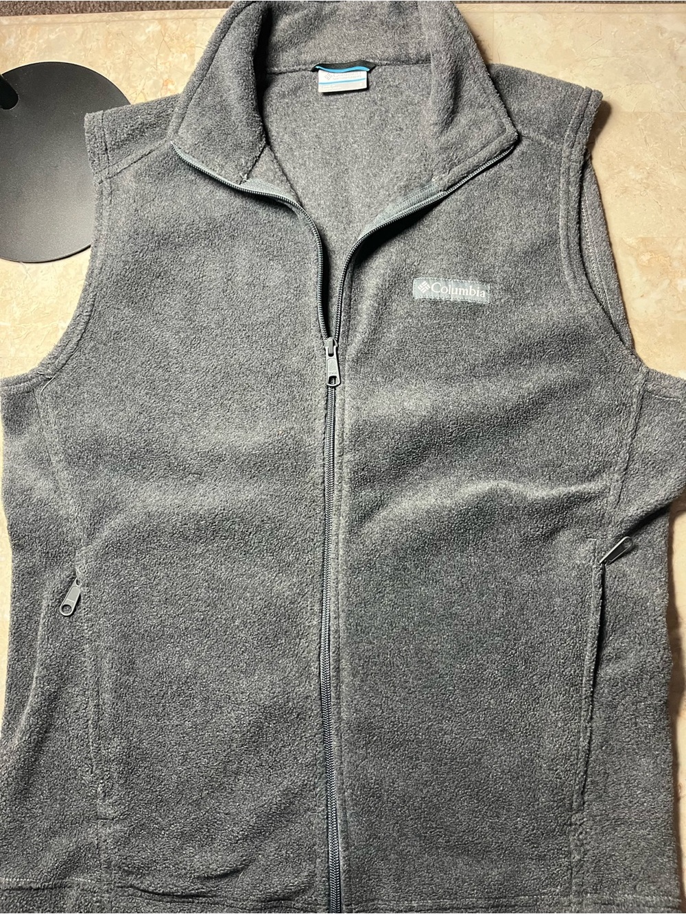 Columbia Men's Charcoal Gray Full-Zip Fleece Vest
